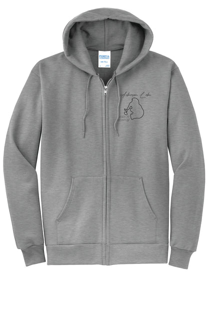 Zip Front  Hooded Sweatshirt
